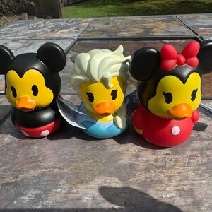 Disney Character Rubber Duck Trio- Mickey Minnie & Elsa